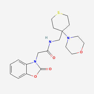 N-{[4-(morpholin-4-yl)thian-4-yl]methyl}-2-(2-oxo-2,3-dihydro-1,3-benzoxazol-3-yl)acetamide