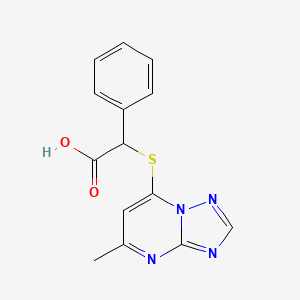 [(5-Methyl[1,2,4]triazolo[1,5-a]pyrimidin-7-yl)sulfanyl](phenyl)acetic acid