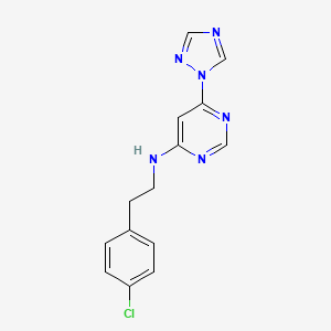 molecular formula C14H13ClN6 B12248966 N-[2-(4-chlorophenyl)ethyl]-6-(1H-1,2,4-triazol-1-yl)pyrimidin-4-amine 