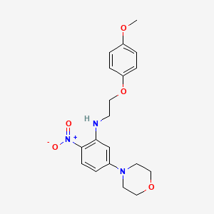 molecular formula C19H23N3O5 B1224897 N-[2-(4-methoxyphenoxy)ethyl]-5-(4-morpholinyl)-2-nitroaniline 