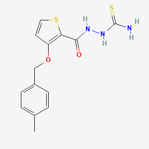 molecular formula C14H15N3O2S2 B1224898 2-({3-[(4-Methylbenzyl)oxy]-2-thienyl}carbonyl)-1-hydrazinecarbothioamide CAS No. 343375-97-3