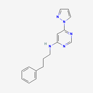 molecular formula C16H17N5 B12248992 N-(3-phenylpropyl)-6-(1H-pyrazol-1-yl)pyrimidin-4-amine 