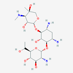 (1R,2S,3S,4R,6S)-4,6-diamino-3-[3-deoxy-4-C-methyl-3-(methylamino)-beta-L-arabinopyranosyloxy]-2-hydroxycyclohexyl 2-amino-2,7-dideoxy-D-glycero-alpha-D-gluco-heptopyranoside