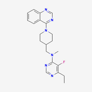 molecular formula C21H25FN6 B12249069 6-ethyl-5-fluoro-N-methyl-N-{[1-(quinazolin-4-yl)piperidin-4-yl]methyl}pyrimidin-4-amine 