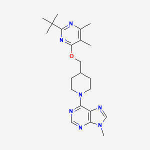 6-(4-{[(2-tert-butyl-5,6-dimethylpyrimidin-4-yl)oxy]methyl}piperidin-1-yl)-9-methyl-9H-purine