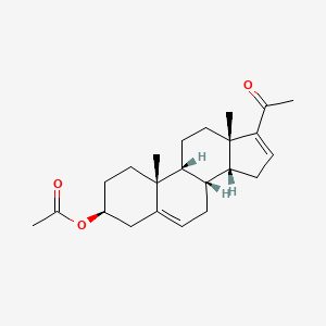 molecular formula C23H32O3 B1224908 (3S,8R,9S,10R,13S,14S)-17-acetyl-10,13-dimethyl-2,3,4,7,8,9,10,11,12,13,14,15-dodecahydro-1H-cyclopenta[a]phenanthren-3-yl acetate 