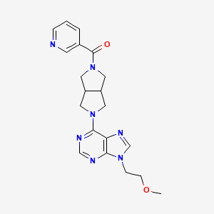 molecular formula C20H23N7O2 B12249084 9-(2-methoxyethyl)-6-[5-(pyridine-3-carbonyl)-octahydropyrrolo[3,4-c]pyrrol-2-yl]-9H-purine 