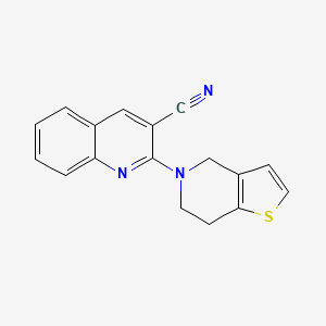 molecular formula C17H13N3S B12249085 2-{4H,5H,6H,7H-thieno[3,2-c]pyridin-5-yl}quinoline-3-carbonitrile 