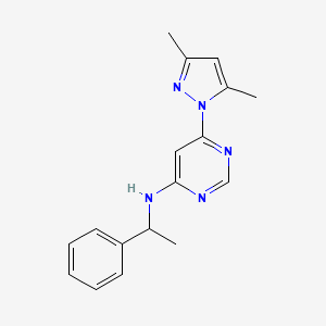 molecular formula C17H19N5 B12249119 6-(3,5-dimethyl-1H-pyrazol-1-yl)-N-(1-phenylethyl)pyrimidin-4-amine 