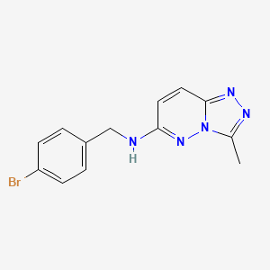 molecular formula C13H12BrN5 B12249129 N-[(4-bromophenyl)methyl]-3-methyl-[1,2,4]triazolo[4,3-b]pyridazin-6-amine 