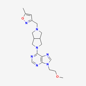 molecular formula C19H25N7O2 B12249134 9-(2-methoxyethyl)-6-{5-[(5-methyl-1,2-oxazol-3-yl)methyl]-octahydropyrrolo[3,4-c]pyrrol-2-yl}-9H-purine 