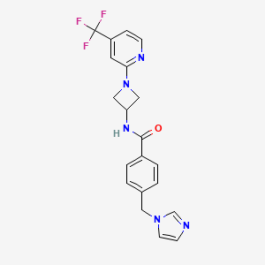 molecular formula C20H18F3N5O B12249143 4-[(1H-imidazol-1-yl)methyl]-N-{1-[4-(trifluoromethyl)pyridin-2-yl]azetidin-3-yl}benzamide 