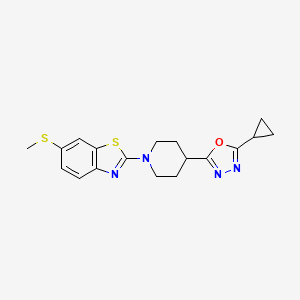 2-[4-(5-Cyclopropyl-1,3,4-oxadiazol-2-yl)piperidin-1-yl]-6-(methylsulfanyl)-1,3-benzothiazole