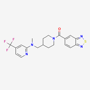 molecular formula C20H20F3N5OS B12249171 N-{[1-(2,1,3-benzothiadiazole-5-carbonyl)piperidin-4-yl]methyl}-N-methyl-4-(trifluoromethyl)pyridin-2-amine 