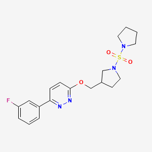 3-(3-Fluorophenyl)-6-{[1-(pyrrolidine-1-sulfonyl)pyrrolidin-3-yl]methoxy}pyridazine