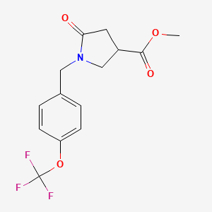 Methyl 5-oxo-1-{[4-(trifluoromethoxy)phenyl]methyl}pyrrolidine-3-carboxylate