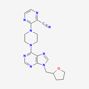 molecular formula C19H21N9O B12249215 3-(4-{9-[(oxolan-2-yl)methyl]-9H-purin-6-yl}piperazin-1-yl)pyrazine-2-carbonitrile 