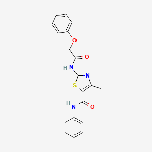molecular formula C19H17N3O3S B1224926 4-甲基-2-[(1-氧代-2-苯氧基乙基)氨基]-N-苯基-5-噻唑甲酰胺 