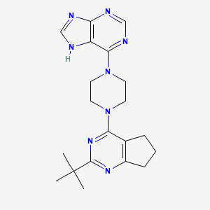 6-(4-{2-tert-butyl-5H,6H,7H-cyclopenta[d]pyrimidin-4-yl}piperazin-1-yl)-9H-purine