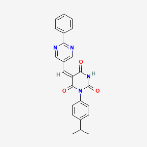 molecular formula C24H20N4O3 B1224930 1-(4-异丙苯基)-5-[(2-苯基-5-嘧啶基)亚甲基]-2,4,6(1H,3H,5H)-嘧啶三酮 