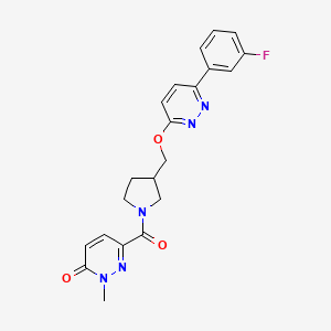 molecular formula C21H20FN5O3 B12249309 6-[3-({[6-(3-Fluorophenyl)pyridazin-3-yl]oxy}methyl)pyrrolidine-1-carbonyl]-2-methyl-2,3-dihydropyridazin-3-one 