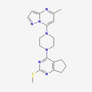 1-{5-methylpyrazolo[1,5-a]pyrimidin-7-yl}-4-[2-(methylsulfanyl)-5H,6H,7H-cyclopenta[d]pyrimidin-4-yl]piperazine