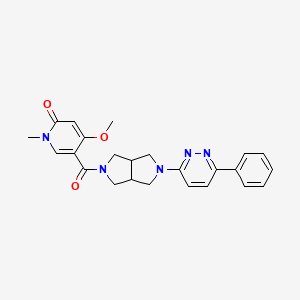 molecular formula C24H25N5O3 B12249328 4-Methoxy-1-methyl-5-[5-(6-phenylpyridazin-3-yl)-octahydropyrrolo[3,4-c]pyrrole-2-carbonyl]-1,2-dihydropyridin-2-one 