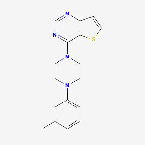 molecular formula C17H18N4S B12249371 1-(3-Methylphenyl)-4-{thieno[3,2-d]pyrimidin-4-yl}piperazine 