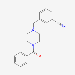 molecular formula C19H19N3O B12249376 3-[(4-Benzoylpiperazin-1-yl)methyl]benzonitrile 