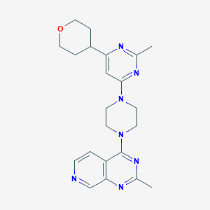 2-Methyl-4-(4-{2-methylpyrido[3,4-d]pyrimidin-4-yl}piperazin-1-yl)-6-(oxan-4-yl)pyrimidine