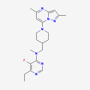 N-[(1-{2,5-dimethylpyrazolo[1,5-a]pyrimidin-7-yl}piperidin-4-yl)methyl]-6-ethyl-5-fluoro-N-methylpyrimidin-4-amine