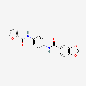 molecular formula C19H14N2O5 B1224949 N-[4-[[2-呋喃基(氧代)甲基]氨基]苯基]-1,3-苯并二氧杂环-5-甲酰胺 