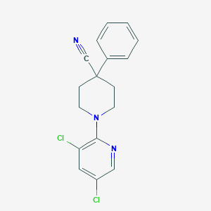 molecular formula C17H15Cl2N3 B12249497 1-(3,5-Dichloropyridin-2-yl)-4-phenylpiperidine-4-carbonitrile 