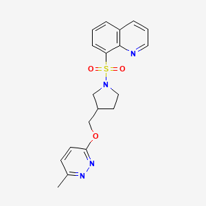 8-[(3-{[(6-Methylpyridazin-3-yl)oxy]methyl}pyrrolidin-1-yl)sulfonyl]quinoline