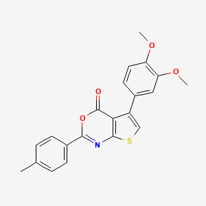 molecular formula C21H17NO4S B1224952 5-(3,4-二甲氧基苯基)-2-(4-甲苯基)-4-噻吩并[2,3-d][1,3]恶嗪酮 
