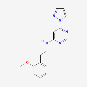 molecular formula C16H17N5O B12249528 N-[2-(2-methoxyphenyl)ethyl]-6-(1H-pyrazol-1-yl)pyrimidin-4-amine 