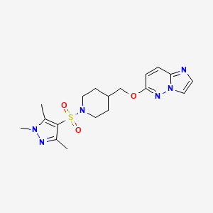 4-({imidazo[1,2-b]pyridazin-6-yloxy}methyl)-1-[(1,3,5-trimethyl-1H-pyrazol-4-yl)sulfonyl]piperidine