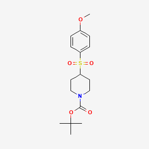 molecular formula C17H25NO5S B12249576 Tert-butyl 4-(4-methoxybenzenesulfonyl)piperidine-1-carboxylate 