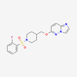 1-(2-Fluorobenzenesulfonyl)-4-({imidazo[1,2-b]pyridazin-6-yloxy}methyl)piperidine