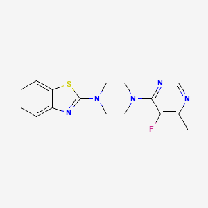 molecular formula C16H16FN5S B12249618 2-[4-(5-Fluoro-6-methylpyrimidin-4-yl)piperazin-1-yl]-1,3-benzothiazole 