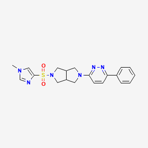 molecular formula C20H22N6O2S B12249633 3-{5-[(1-methyl-1H-imidazol-4-yl)sulfonyl]-octahydropyrrolo[3,4-c]pyrrol-2-yl}-6-phenylpyridazine 