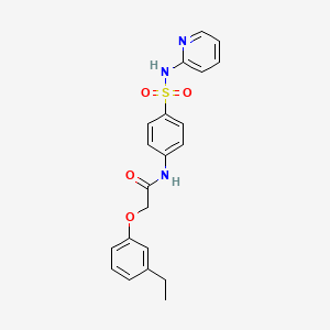 molecular formula C21H21N3O4S B1224967 2-(3-ethylphenoxy)-N-[4-(2-pyridinylsulfamoyl)phenyl]acetamide 