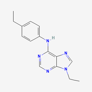 molecular formula C15H17N5 B12249675 9-ethyl-N-(4-ethylphenyl)-9H-purin-6-amine 