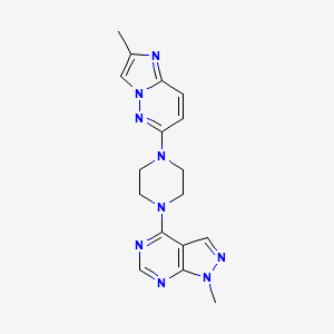 1-{1-methyl-1H-pyrazolo[3,4-d]pyrimidin-4-yl}-4-{2-methylimidazo[1,2-b]pyridazin-6-yl}piperazine