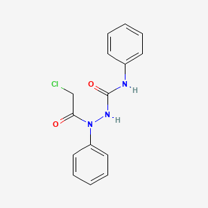 molecular formula C15H14ClN3O2 B1224971 2-chloro-N-phenyl-N-[(phenylcarbamoyl)amino]acetamide CAS No. 857041-79-3