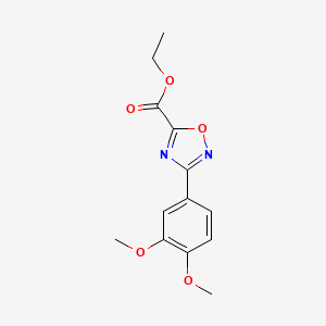 molecular formula C13H14N2O5 B1224973 Ethyl 3-(3,4-dimethoxyphenyl)-1,2,4-oxadiazole-5-carboxylate CAS No. 697245-66-2
