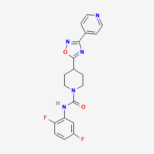 molecular formula C19H17F2N5O2 B12249737 N-(2,5-difluorophenyl)-4-[3-(pyridin-4-yl)-1,2,4-oxadiazol-5-yl]piperidine-1-carboxamide 