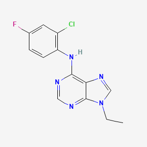 molecular formula C13H11ClFN5 B12249745 N-(2-chloro-4-fluorophenyl)-9-ethyl-9H-purin-6-amine 