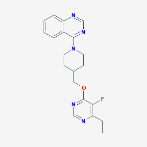 molecular formula C20H22FN5O B12249768 4-(4-{[(6-Ethyl-5-fluoropyrimidin-4-yl)oxy]methyl}piperidin-1-yl)quinazoline 