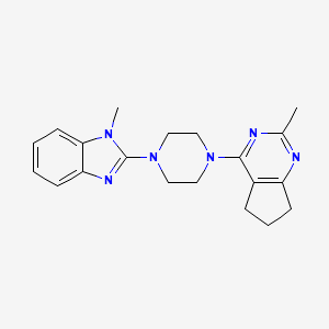 molecular formula C20H24N6 B12249770 1-methyl-2-(4-{2-methyl-5H,6H,7H-cyclopenta[d]pyrimidin-4-yl}piperazin-1-yl)-1H-1,3-benzodiazole 